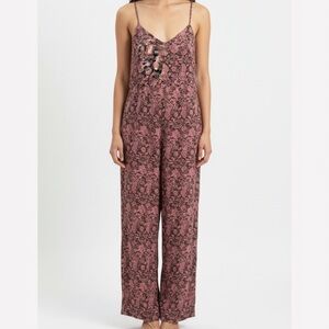 Out From Under Floral tie back Jumpsuit Size M